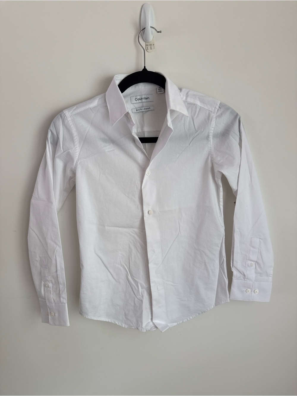 Calvin Klein White Button-Down Dress Shirt for Kids